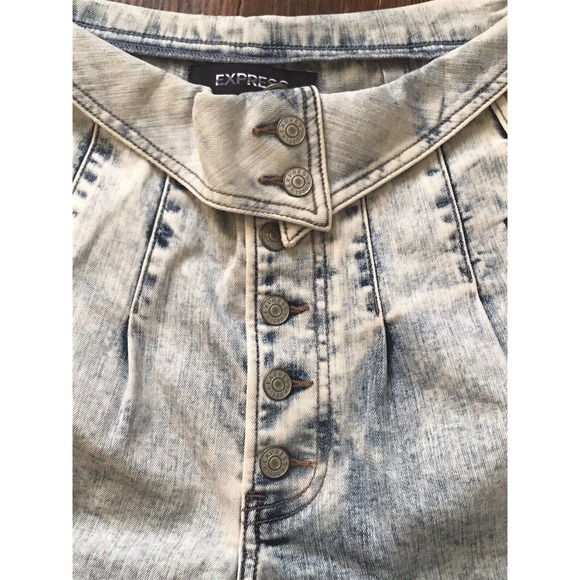 Express Ankle Legging Mid Rise Button Fly Jeans Light Wash Denim 6 R Repreve - Picture 5 of 9